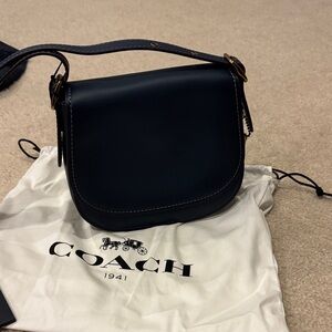 Coach Saddle 23 Midnight Blue Leather Shoulder Bag